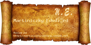 Martiniczky Edvárd névjegykártya